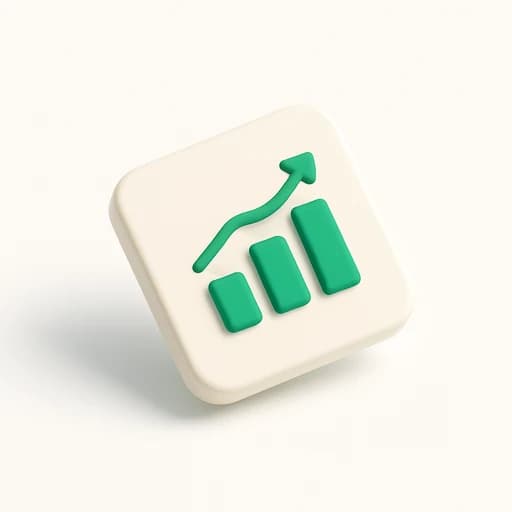 Icon for measure step: analytics dashboard with conversion-rate chart before and after the video