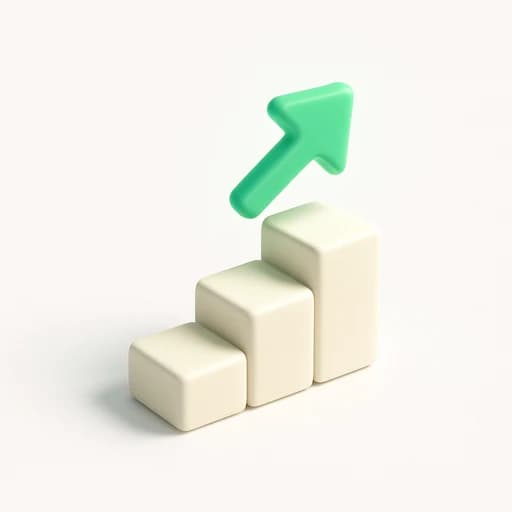 Icon for promote step: rising arrow and stairs symbolising the next tier